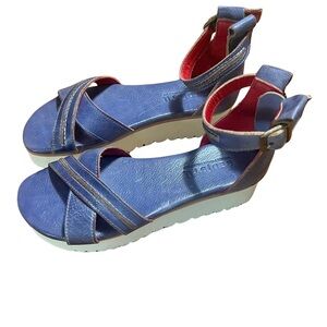 Bed Stu Indigo Purple Carroll Flatform Sandals Size 7.5 Open Toe Contemporary